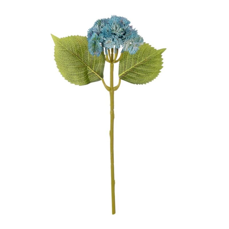 GloboStar® Artificial Garden SKY BLUE SEDUM BRANCH 21343 Τεχνητό Διακοσμητικό Κλαδί Γαλάζιο Σέδο Y38cm