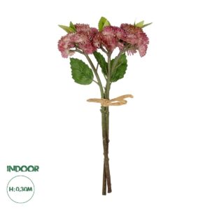 GloboStar® Artificial Garden HOT PINK SEDUM BOUQUET 21347 Τεχνητό Διακοσμητικό Μπουκέτο Ροζ Σέδο Y30cm