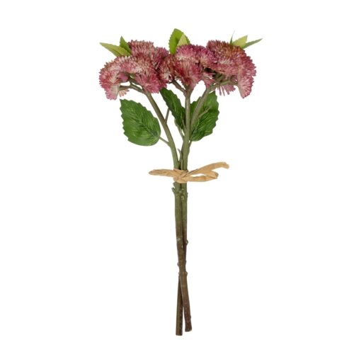 GloboStar® Artificial Garden HOT PINK SEDUM BOUQUET 21347 Τεχνητό Διακοσμητικό Μπουκέτο Ροζ Σέδο Y30cm