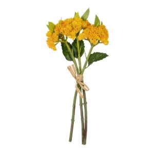 GloboStar® Artificial Garden YELLOW SEDUM BOUQUET 21348 Τεχνητό Διακοσμητικό Μπουκέτο Κίτρινο Σέδο Y30cm