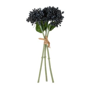 GloboStar® Artificial Garden BLACK HYACINTH BOUQUET 21356 Τεχνητό Διακοσμητικό Μπουκέτο Μαύρο Υάκυνθος Y30cm