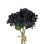 GloboStar® Artificial Garden BLACK HYACINTH BOUQUET 21356 Τεχνητό Διακοσμητικό Μπουκέτο Μαύρο Υάκυνθος Y30cm