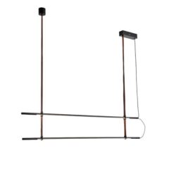ΦΩΤΙΣΤΙΚΟ ΚΡΕΜΑΣΤΟ ΜΕΤΑΛΛΟ-ΔΕΡΜΑ LED 2x20W 3000K 4100Lm 1400X60X1200mm ΜΑΥΡΟ ARTE ILLUMINA LINEA