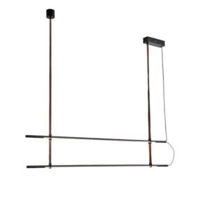 ΦΩΤΙΣΤΙΚΟ ΚΡΕΜΑΣΤΟ ΜΕΤΑΛΛΟ-ΔΕΡΜΑ LED 2x20W 3000K 4100Lm 1400X60X1200mm ΜΑΥΡΟ ARTE ILLUMINA LINEA