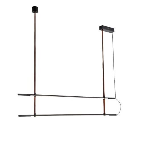 ΦΩΤΙΣΤΙΚΟ ΚΡΕΜΑΣΤΟ ΜΕΤΑΛΛΟ-ΔΕΡΜΑ LED 2x20W 3000K 4100Lm 1400X60X1200mm ΜΑΥΡΟ ARTE ILLUMINA LINEA