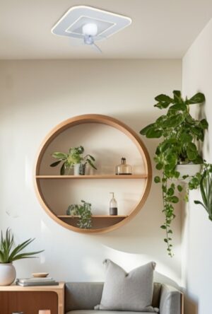 ΑΝΕΜΙΣΤΗΡΑΣ ΠΛΑΦΟΝΙΕΡΑ ΟΡΟΦΗΣ ΤΕΤΡΑΓΩΝΟΣ ΛΕΥΚΟΣ Φ50 DC ΜΟΤΕΡ 15W ΜΕ LED ΦΩΣ 50W 300-25071