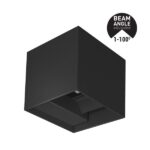 ΑΠΛΙΚΑ ΤΟΙΧΟΥ ΑΛΟΥΜΙΝΙΟΥ CUBE ΜΑΥΡΗ 10W 3CCT 100X100X100 mm ME GLASS DIFUSER ARTE ILLUMINA