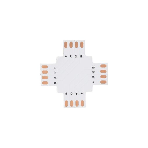 GloboStar® 70709 Connector + Σταυρός για RGB Ταινίες LED 7.2 & 14.4 Watt – Μ3 x Π3 x Υ0.1cm