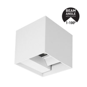 ΑΠΛΙΚΑ ΤΟΙΧΟΥ ΑΛΟΥΜΙΝΙΟΥ CUBE ΛΕΥΚΗ 10W 3CCT 100X100X100 mm ME GLASS DIFUSER ARTE ILLUMINA