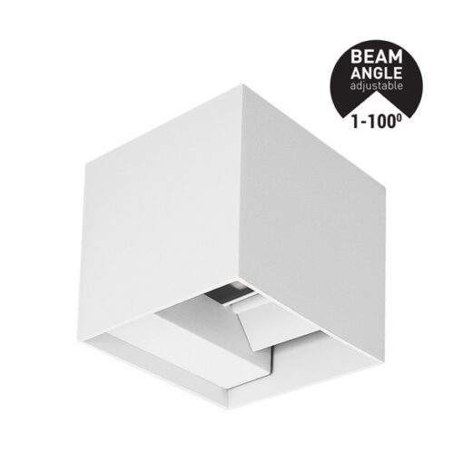 ΑΠΛΙΚΑ ΤΟΙΧΟΥ ΑΛΟΥΜΙΝΙΟΥ CUBE ΛΕΥΚΗ 10W 3CCT 100X100X100 mm ME GLASS DIFUSER ARTE ILLUMINA