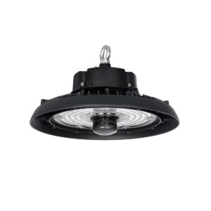 GLOBOSTAR® INDUSTRY 61704 Βιομηχανικό Φωτιστικό Καμπάνα High Bay UFO Τεχνολογίας Smart Group Linkable Control System 2.4Ghz με Αισθητήρα Κίνησης Microwave LED 100W 15000lm SDCM<5 90° AC 85-265V Αδιάβροχο IP65 IK08 Φυσικό Λευκό 5000K - 175 x Sanan Opto SMD Chip & TÜV SÜD Driver - Μαύρο Χυτό Αλουμίνιο - Μ26.5 x Π26.5 x Υ15cm - 5 Χρόνια Εγγύηση