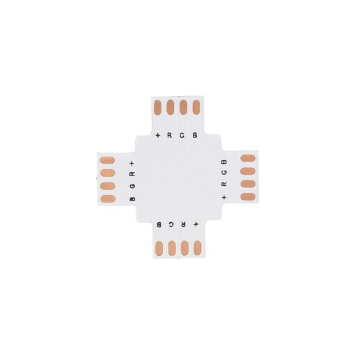 GloboStar® 70709 Connector + Σταυρός για RGB Ταινίες LED 7.2 & 14.4 Watt – Μ3 x Π3 x Υ0.1cm