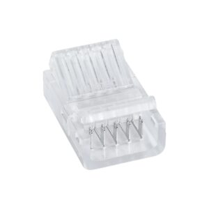 GloboStar® 70757 Ενωτικός Σύνδεσμος για Πολύχρωμη Ταινία LED RGBW 12mm 6 PIN σε Πολύχρωμη Ταινία LED RGBW 12mm 5 PIN Μ2.5 x Π1.5 x Υ1cm Διάφανο