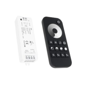 GloboStar® 73118 RT1+V1 SKYDANCE ΣΕΤ Dimmer & Ασύρματο Χειριστήριο Αφής 1 Group RF 2.4Ghz 8A Max DC 5-36V (288W) – DC 3V IP20 – 5 Χρόνια Εγγύηση