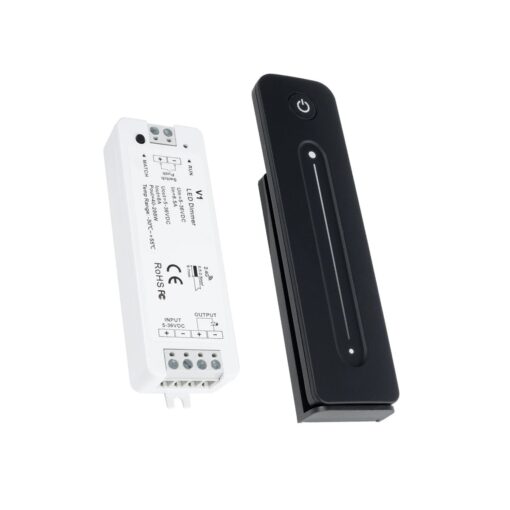 GloboStar® 73119 V1+R11 SKYDANCE ΣΕΤ Dimmer & Ασύρματο Χειριστήριο Αφής 1 Group RF 2.4Ghz 8A Max DC 5-36V (288W) – DC 3V IP20 – 5 Χρόνια Εγγύηση