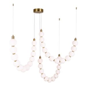 ΦΩΤΙΣΤΙΚΟ ΚΡΕΜΑΣΤΟ ΜΕΤΑΛΛΟ LED 35W 3000K 2730Lm 900Χ1890mm ΜΠΡΟΝΖΕ-ΛΕΥΚΟ  ARTE ILLUMINA TREA