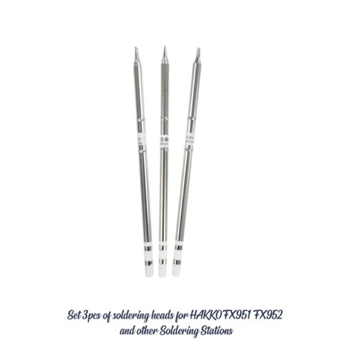 GloboStar® 79949 Drillpro T12 ΣΕΤ 3 Κεφαλών για Κολλητήρι – Σταθμού Συγκόλλησης Συμβατές με Μοντέλα HAKKO FX951 & FX952 και για Άλλα Μοντέλα