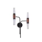 ΑΠΛΙΚΑ TOIXOY ΑΛΟΥΜΙΝΙΟΥ LED 2X6W 3000K 1200Lm 420X130mm ΜΑΥΡΟ-ΧΡΥΣΟ ARTE ILLUMINA VELAS