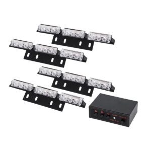 GloboStar® 85017 PRO Series ΣΕΤ 4 x 3 Μπάρες Σήμανσης Οχήματος Οδικής Βοήθειας για Αυτοκίνητα & Φορτηγά 3 Προγραμμάτων Φωτισμού STROBE LED HIGH POWER 36W DC 10-30V Αδιάβροχο IP65 Κόκκινο & Μπλε-  Μ18 x Π4.5 x Υ3cm – 2 Χρόνια Εγγύηση