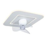ΑΝΕΜΙΣΤΗΡΑΣ ΠΛΑΦΟΝΙΕΡΑ ΟΡΟΦΗΣ ΤΕΤΡΑΓΩΝΟΣ ΛΕΥΚΟΣ Φ50 DC ΜΟΤΕΡ 15W ΜΕ LED ΦΩΣ 50W