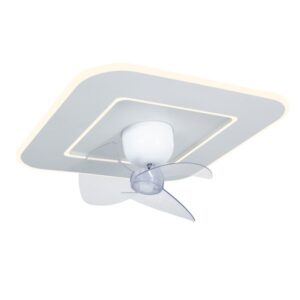 ΑΝΕΜΙΣΤΗΡΑΣ ΠΛΑΦΟΝΙΕΡΑ ΟΡΟΦΗΣ ΤΕΤΡΑΓΩΝΟΣ ΛΕΥΚΟΣ Φ50 DC ΜΟΤΕΡ 15W ΜΕ LED ΦΩΣ 50W