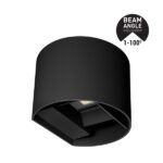 ΑΠΛΙΚΑ ΤΟΙΧΟΥ ΑΛΟΥΜΙΝΙΟΥ ΜΑΥΡΗ 10W 3CCT 135X120X100mm ME GLASS DIFUSER ARTE ILLUMINA