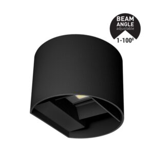 ΑΠΛΙΚΑ ΤΟΙΧΟΥ ΑΛΟΥΜΙΝΙΟΥ ΜΑΥΡΗ 10W 3CCT 135X120X100mm ME GLASS DIFUSER ARTE ILLUMINA