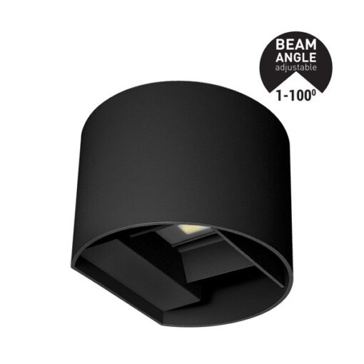 ΑΠΛΙΚΑ ΤΟΙΧΟΥ ΑΛΟΥΜΙΝΙΟΥ ΜΑΥΡΗ 10W 3CCT 135X120X100mm ME GLASS DIFUSER ARTE ILLUMINA