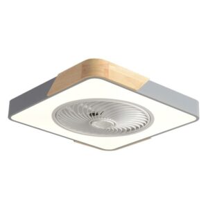 ΑΝΕΜΙΣΤΗΡΑΣ ΠΛΑΦΟΝΙΕΡΑ ΟΡΟΦΗΣ ΤΕΤΡΑΓΩΝΟΣ ΓΚΡΙ ΜΕ ΞΥΛΟ Φ50 DC ΜΟΤΕΡ 15W ME LED ΦΩΣ 41W