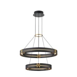 ΦΩΤΙΣΤΙΚΟ ΚΡΕΜΑΣΤΟ ΑΛΟΥΜΙΝΙΟ LED 62W 3000K 6200Lm 620X1200mm ΜΑΥΡΟ-ΧΡΥΣΟ ARTE ILLUMINA LUIS