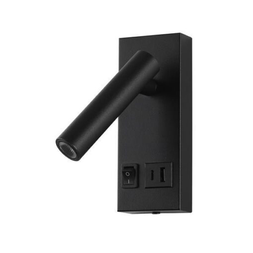 ΑΠΛΙΚΑ ΚΡΕΒΑΤΙΟΥ ΑΝΑΓΝΩΣΗΣ ΜΕ USB TYPE C 2W 3000K 150X60X145mm ΜΑΥΡΗ ARTE ILLUMINA CHARGE