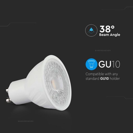 LED Λάμπα Spot GU10 6W V-TAC 38° 445lm 4000K – 211901