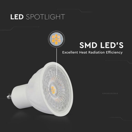 LED Λάμπα Spot GU10 6W V-TAC Dimmable 110° 445lm Θερμό Λευκό 3000K – 211981
