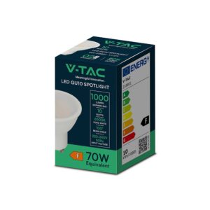LED Λάμπα Spot GU10 V-TAC 10W 100° 1000lm Ψυχρό Λευκό 6500K – 218801