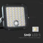 10W LED Ηλιακός Προβολέας Μαύρος 4000K+6000K με Ανιχνευτή Κίνησης & Τηλεχειριστήριο IP65 V-TAC  23756