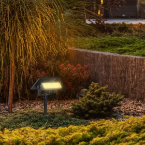 Ηλιακό Φωτιστικό Κήπου LED 0.9W V-TAC 23757 2σε1 Καρφωτό & Επιτοίχιο | Μαύρο IP65 Θερμό 3000K Εξωτερικού Χώρου