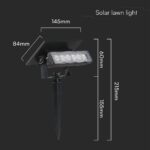 Ηλιακό Φωτιστικό Κήπου LED 0.9W V-TAC 23757 2σε1 Καρφωτό & Επιτοίχιο | Μαύρο IP65 Θερμό 3000K Εξωτερικού Χώρου