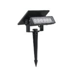 Ηλιακό Φωτιστικό Κήπου LED 0.9W V-TAC 23757 2σε1 Καρφωτό & Επιτοίχιο | Μαύρο IP65 Θερμό 3000K Εξωτερικού Χώρου