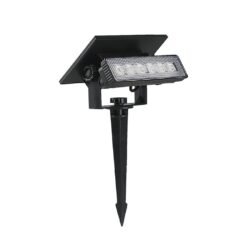 Ηλιακό Φωτιστικό Κήπου LED 0.9W V-TAC 23757 2σε1 Καρφωτό & Επιτοίχιο | Μαύρο IP65 Θερμό 3000K Εξωτερικού Χώρου