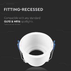 GU10 Fitting Round Aluminum Body Deep Anti Glare White Body With Hoyne CombV-TAC  23761