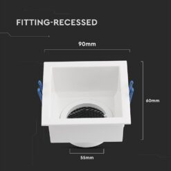 GU10 Fitting Square Aluminum Body Deep Anti Glare White Body With Hoyne CombV-TAC  23763