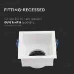 GU10 Fitting Square Aluminum Body Deep Anti Glare White Body With Hoyne CombV-TAC  23763