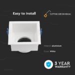 GU10 Fitting Square Aluminum Body Deep Anti Glare White Body With Hoyne CombV-TAC  23763