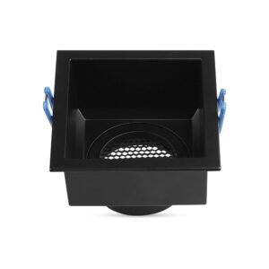 Χωνευτή Βάση Σποτ GU10 Τετράγωνη Μαύρη Αλουμινίου Βαθιά με Κυψέλες V-TAC  23764