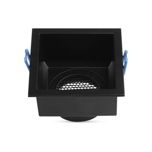 Χωνευτή Βάση Σποτ GU10 Τετράγωνη Μαύρη Αλουμινίου Βαθιά με Κυψέλες V-TAC  23764