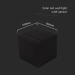 Ηλιακό Φωτιστικό Τοίχου LED 9W Down Μαύρο με Ανιχνευτή Κίνησης IP65 3σε1 V-TAC 23770