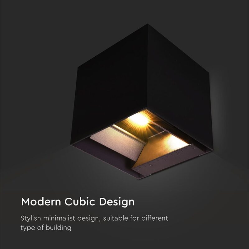 Ηλιακό Φωτιστικό Τοίχου LED 9W Down Μαύρο με Ανιχνευτή Κίνησης IP65 3σε1 V-TAC 23770