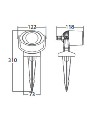 MINITOMMY-EL SPIKE BLACK ΜΠΗΧΤΟ 1xGU10 3,5W CCT FUMAGALLI – 1-FM226427