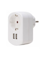 ΑΝΤΑΠΤΟΡΑΣ ΣΟΥΚΟ & 2ΧUSB ΠΡΙΖΑΣ ΛΕΥΚΟ – 1-K473104018