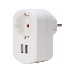 ΑΝΤΑΠΤΟΡΑΣ ΣΟΥΚΟ & 2ΧUSB ΠΡΙΖΑΣ ΛΕΥΚΟ – 1-K473104018